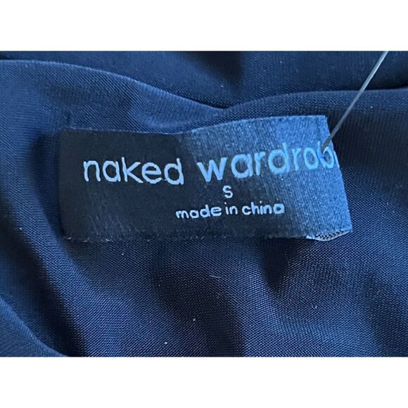 NWT  NAKED WARDROBE Black Rusched Bodycon Maxi Dress  Women's Size Small - Picture 4 of 10